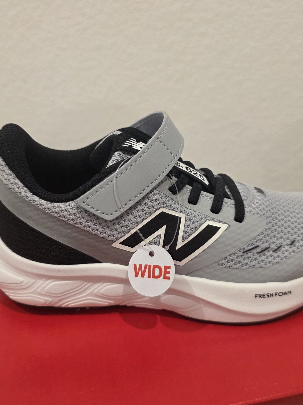 New Balance Kids Gray and Black Hook-and-Loop Sneakers